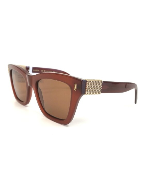 Lanvin LNV668S 235 Women\'s 51mm Square Cat Eye Sunglasses Opaline Brown - Italy